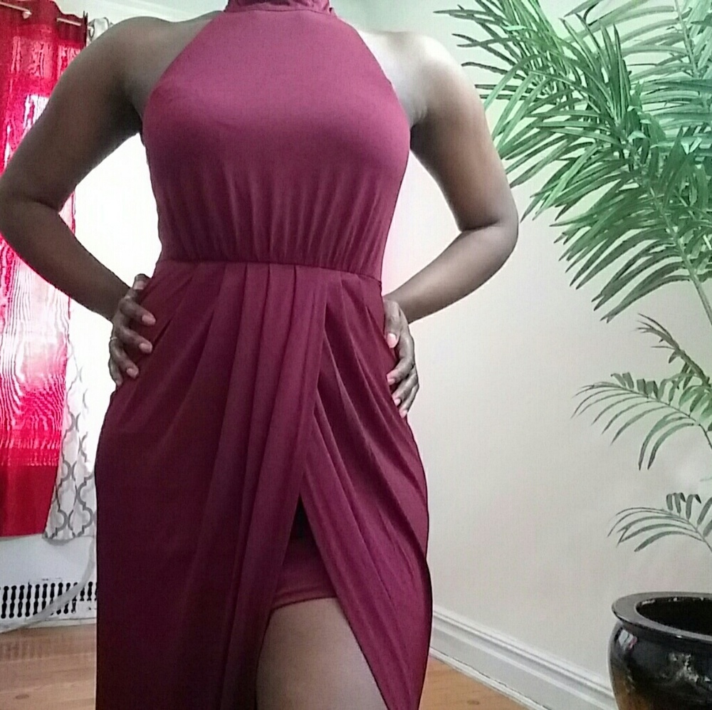 high/low drape dress